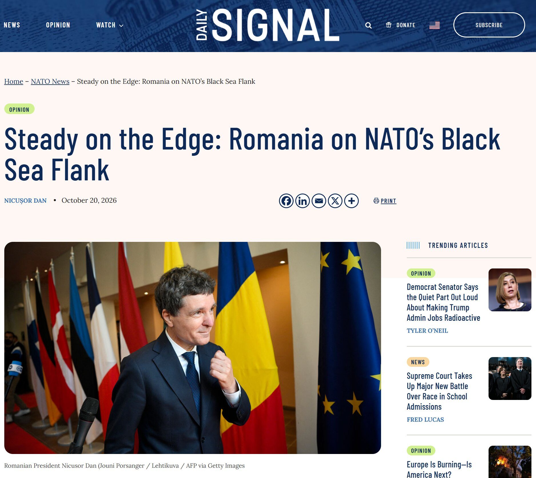 Nicușor Dan pledează pentru o prezență militară americană consolidată în România prin articol de opinie