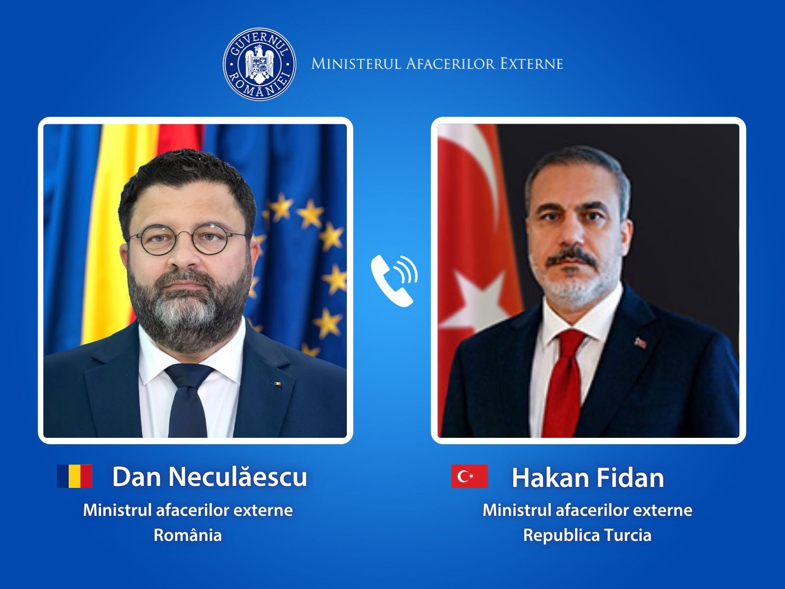 Dan Neculăescu și Hakan Fidan propun intensificarea cooperării pentru securitatea Mării Negre