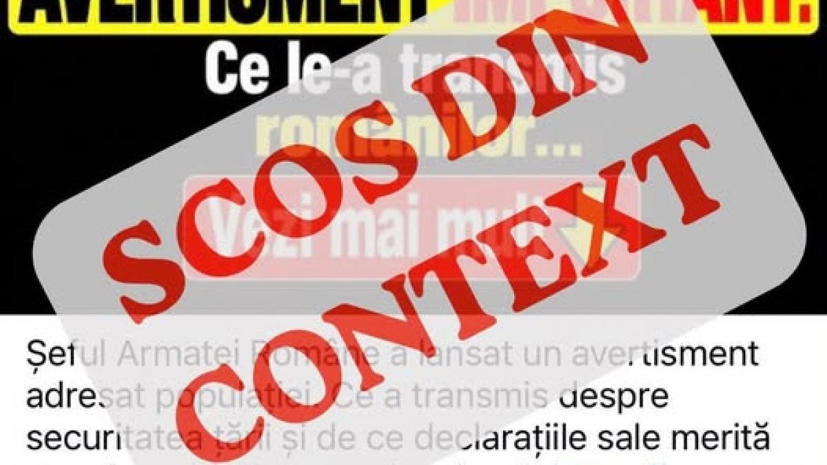 Ministerul Apărării Naționale dezminte emiterea unei alerte naționale de către șeful Armatei