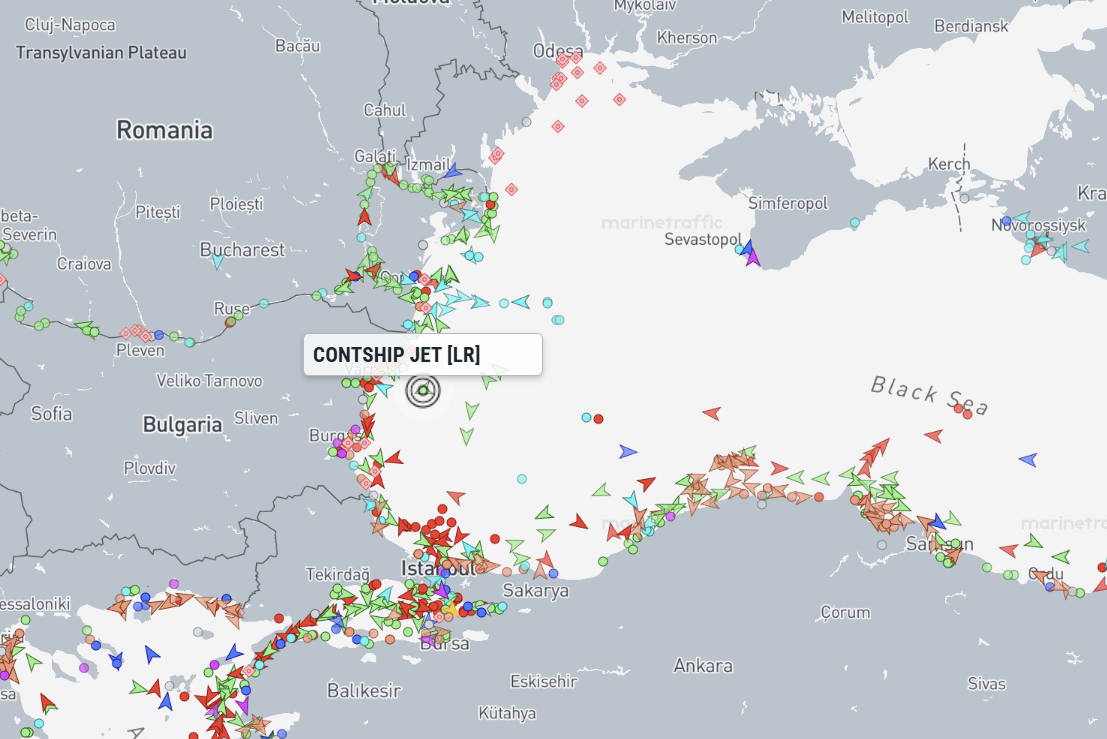 Portcontainerul CONTSHIP JET s-a scufundat în Marea Neagră după un atac cu drone maritime