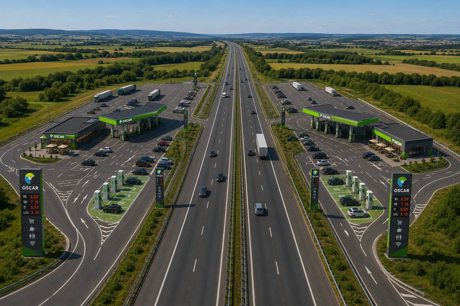 Nove infrastructuri de servicii pe Autostrada A7: OSCAR Downstream SRL va amenaja două benzinării în Vrancea