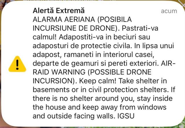 Alertă aeriană în Tulcea după detectarea unei ținte în Ucraina. Două avioane F-16 au fost ridicate
