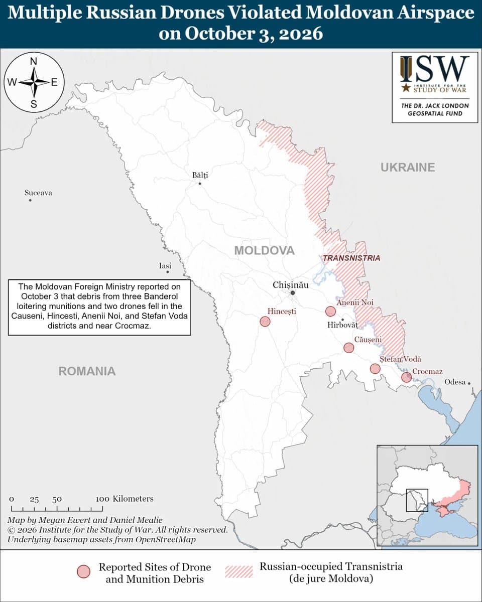 Analiza ISW: Rusia tinde să normalizeze încălcările spațiului aerian al Republicii Moldova și al NATO