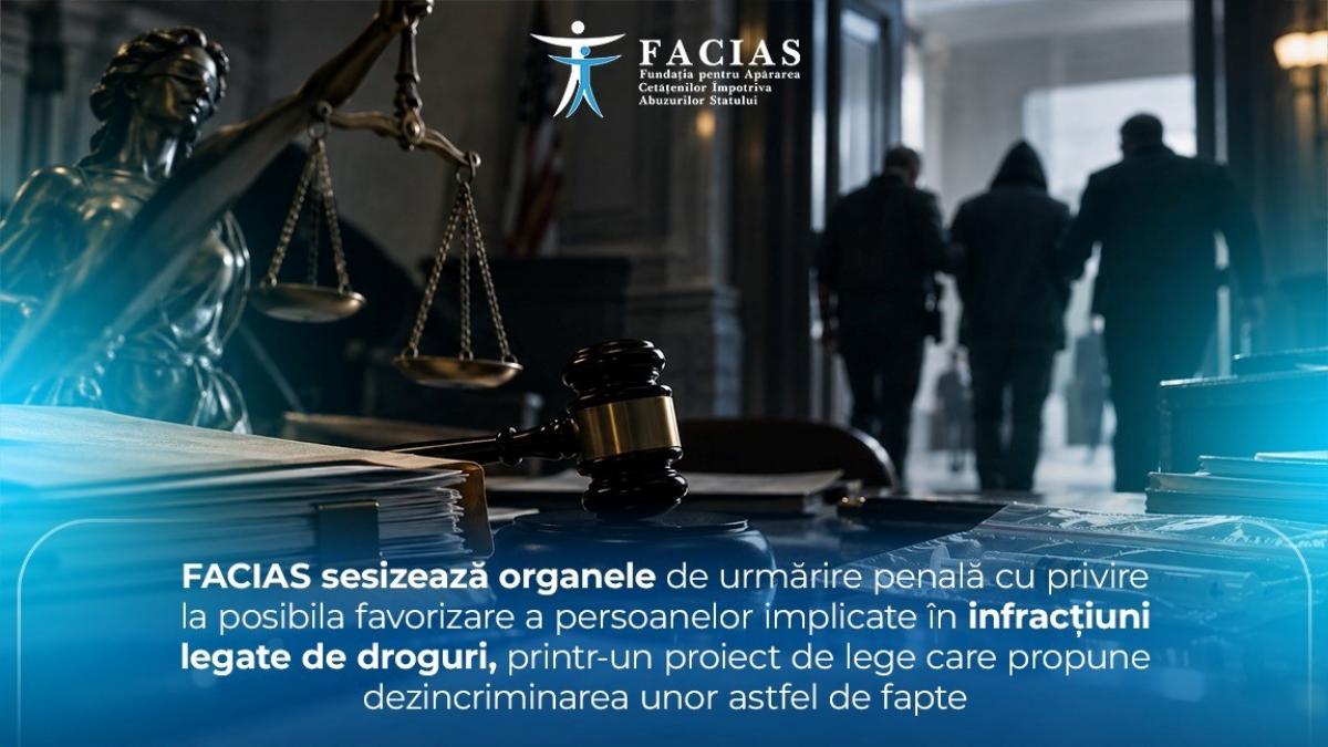 Sesizare la DIICOT privind proiectul de lege B544/2026 despre dezincriminarea drogurilor