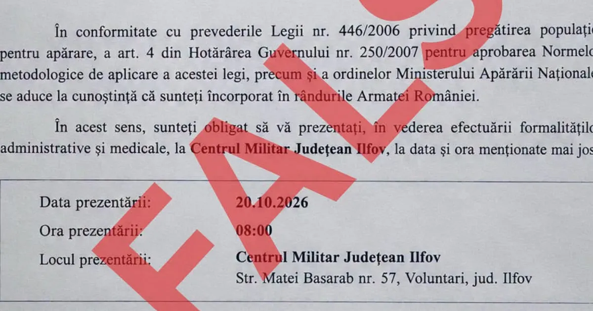 Ministerul Apărării Naționale demontează informațiile false privind încorporări de urgență în Armata României