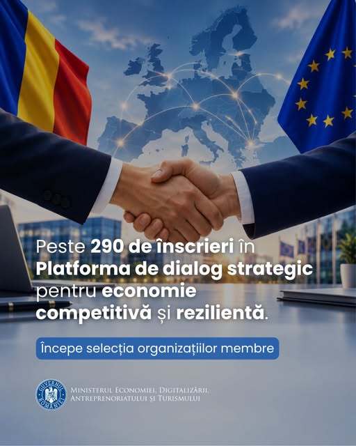 Ministerul Economiei anunță peste 290 de candidaturi pentru Platforma de dialog strategic ECR